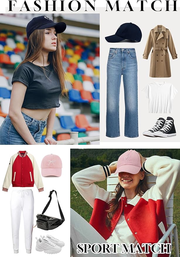 Zando 2026 Trendy Heart Baseball Caps for Women Men Girls Dad Adjustable Cute Cotton Trucker Hat for Casual Travel Sports