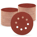 5 Inch 8 Hole Sanding Discs, Round Aluminum Oxide Sand Paper Discs by Huopueit