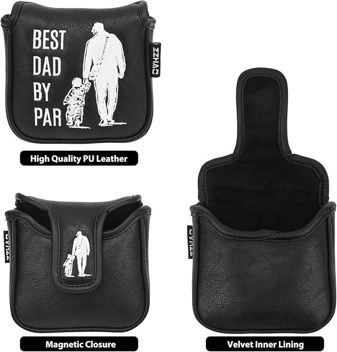 ZZHAO Golf Putter Cover - Funny Magnetic Mallet Putter Cover - Fits Most Mallet Putters - Golf Gifts for Dad - 5.5 x 4.7 x 1.2 Inches