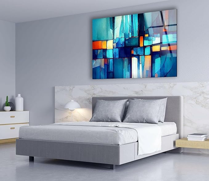 My Photostation.com 20Wx14H'' Blue Vibrant Stained Glass Wall ArtTempered Glass - Image 9