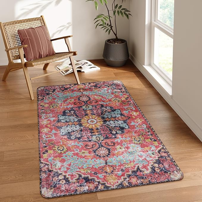 Lahome Bohemian Floral Medallion Area Rug by Lahome