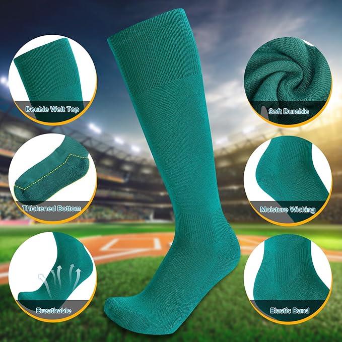 Baseball Socks and Belt Combo for Youth Adult - Softball Sock and Belt for Boys and Girls (2 Pairs of Socks & 1 Belt)