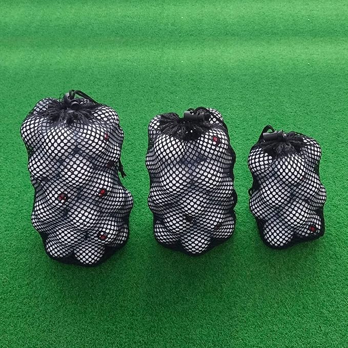 2-Pack Golf Ball & Pickleball Mesh Bag, Golf Balls Bag Sack, Multi-Purpose Net Pouch, Fit for Ping Pong, Table Tennis Ball, Bucket Balls, Household Small Tools Items Storage, Diving