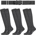 Haysandy Baseball or Softball Sock and Belt Combo Set 3 Football Baseball Socks with Softball Belt for Youth Boys Kids