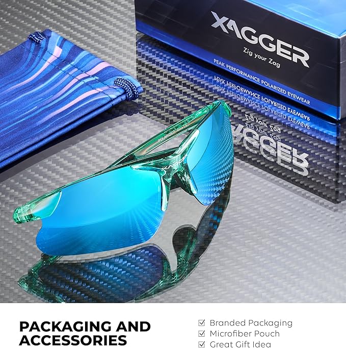Xagger Kids Youth Polarized Sports Sunglasses for Boys Girls Baseball Softball Glasses TR90 Frame