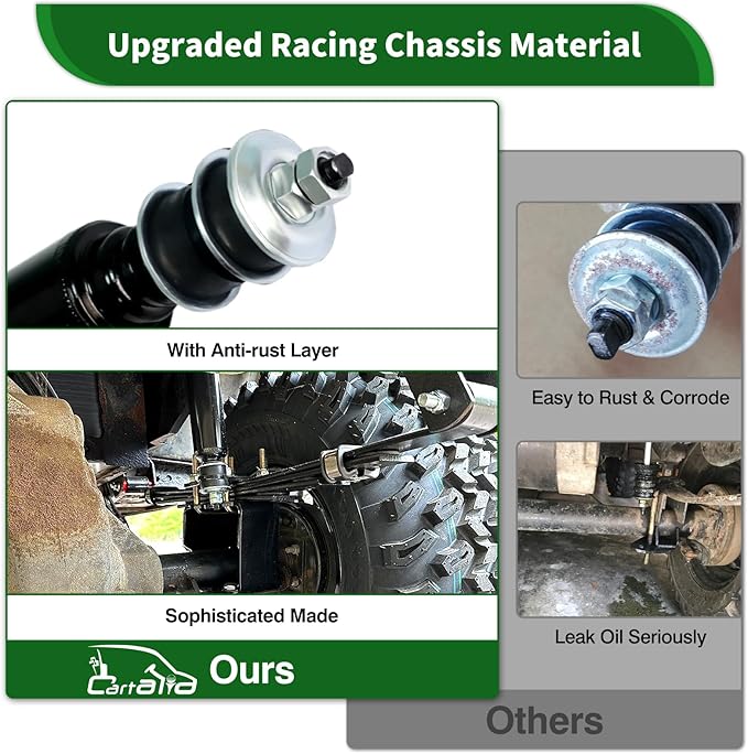 Upgraded Golf Cart Front and Rear Shock Absorbers Kit 4 PCS for Club Car DS G&E 1988-up, Precedent G&E 2004-up, Tempo 2018-up, lifted Cart Shocks Replaces OEM 1014235,1014236,1010991,1015813