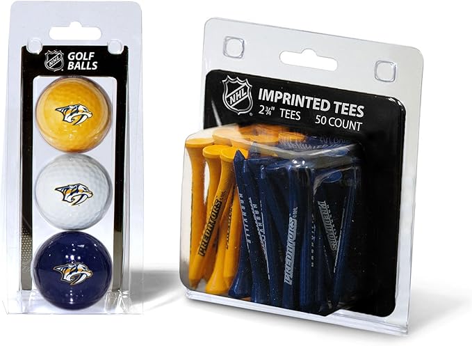 Team Golf NHL Philadelphia Flyers 3 Golf Balls and 50 Golf Tees Logo Imprinted Golf Balls (3 Count) & 2-3/4" Regulation Golf Tees (50 Count), Multi Colored