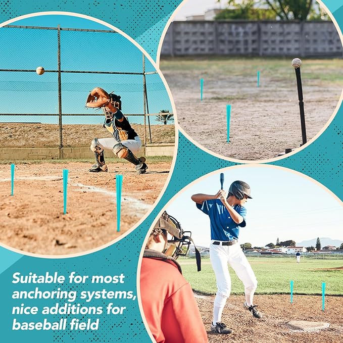 Shappy 12 Pieces Baseball Base Plugs with Tassel Heavy Duty Anchor Plugs for Baseball Field and Softball Accessories