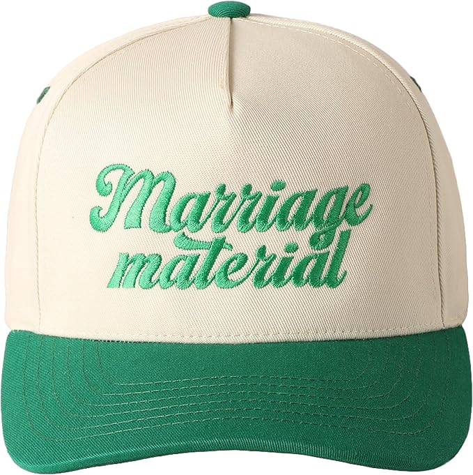 MIRMARU Two-Tone Vintage Canvas Trucker Hats for Men & Women, Adjustable Size Baseball Caps with Trendy Embroidered Design