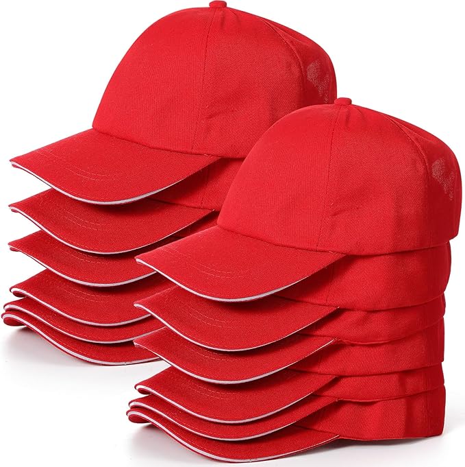 Shyyween Kids Baseball Caps Youth Adjustable Plain Baseball Hats Cotton Blank Hats Bulk for Girls Boys Sport Team