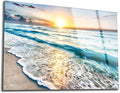 SpiritualHands Sea beach ocean white sand Tempered Glass Wall Art Painting by SpiritualHands