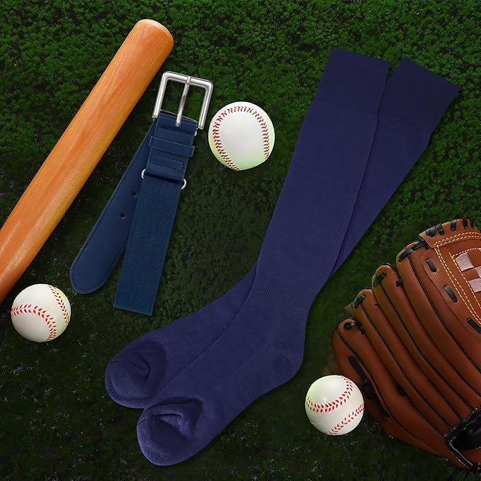 XZQTIVE Baseball Softball Socks and Baseball Softball Belt Combo Set Knee-High Soccer Socks for Kids Youth Adult