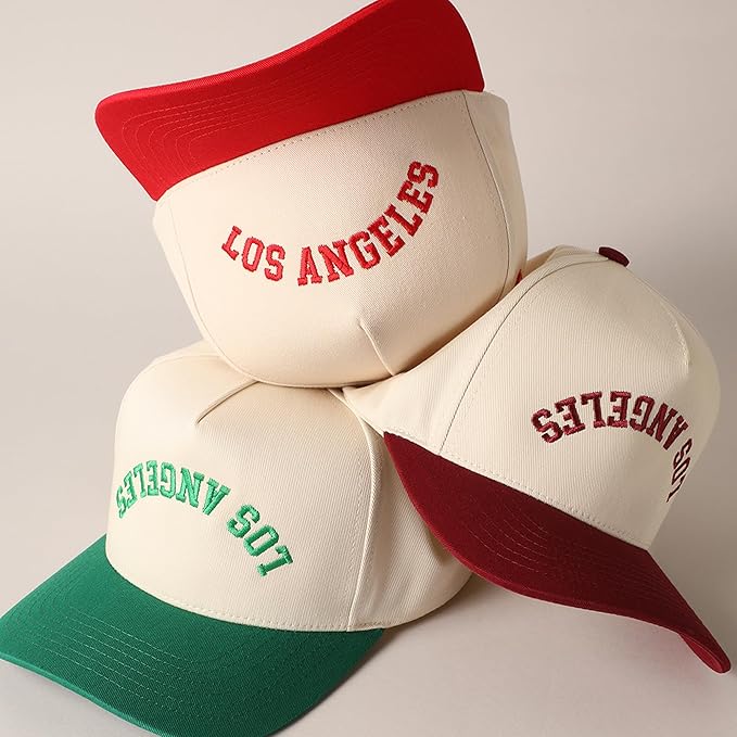 MIRMARU Two-Tone Vintage Canvas Trucker Hats for Men & Women, Adjustable Size Baseball Caps with Trendy Embroidered Design