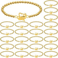 Tondiamo 24 Pcs Cheer Baseball Softball Soccer Basketball Football Tennis Bracelets Gifts Bulk Beaded Stretch Bracelets Charm Gifts Sport Jewelry Party Favors Supplies