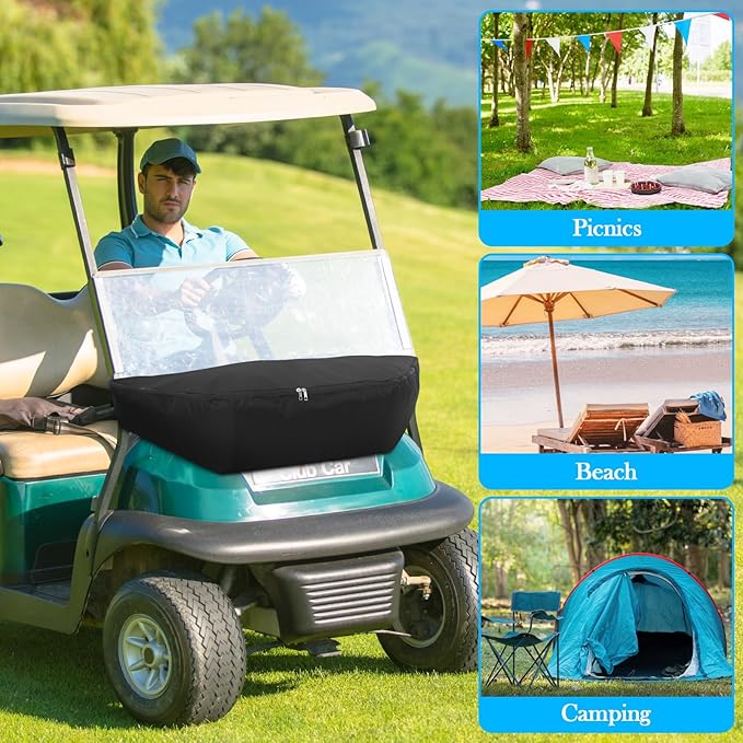 Golf Cart Cooler Bag 9.84 x 18.11 x 38.58 inches Golf cart Insulated Bag Accessories Leak Proof Keep Drinks Cold for Picnic Beach Work Trip Camping