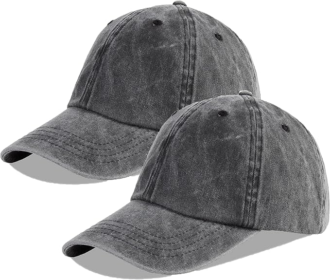LANGZHEN Unisex Baseball Cap 100% Cotton Fits Men Women Washed Denim Adjustable Dad Hat