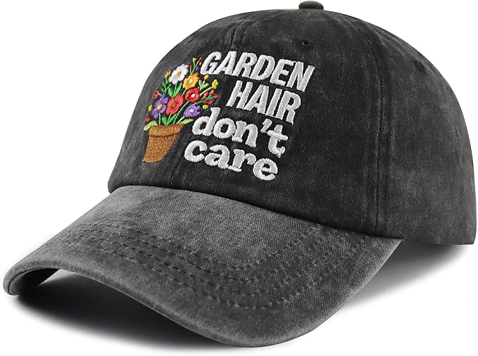 Garden Hair Don't Care Hat for Women, Adjustable Cotton Gardener Gifts Baseball Cap