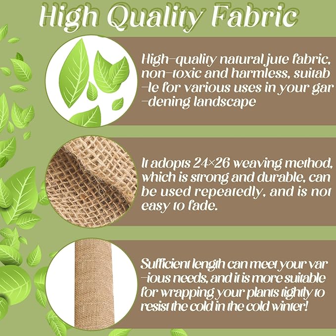 Buryeah 80 Inch x 15 ft Burlap Fabrics Roll Natural Jute Burlap Tree Wraps - Image 4