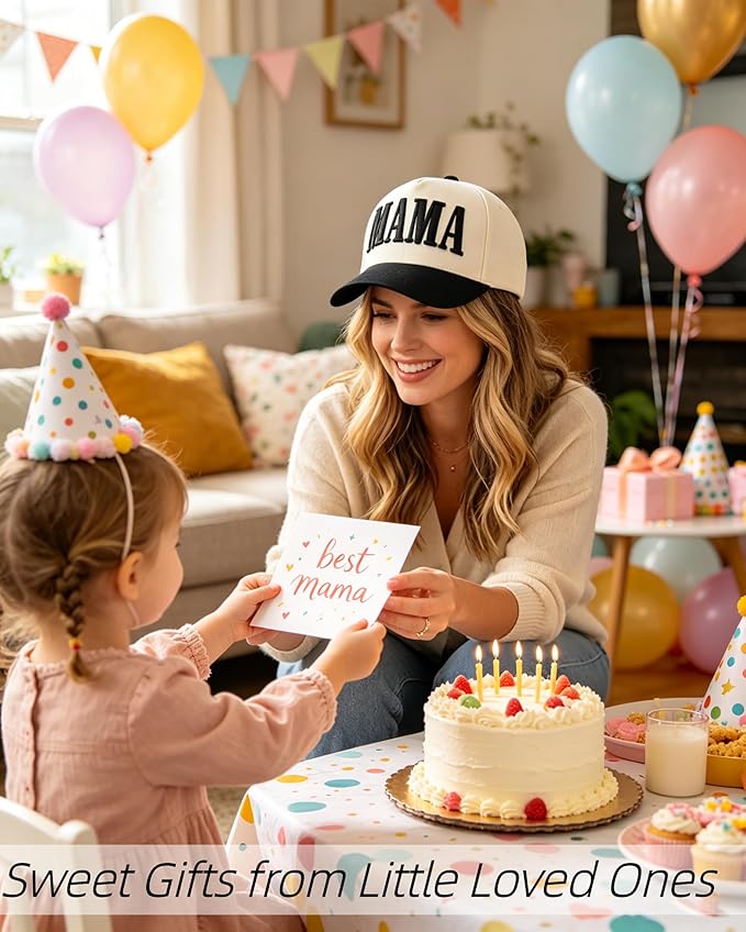 Womens Mama Trucker Hat, Vintage Snapback Mom Baseball Cap, Trendy New Mom Gifts Mothers Day Outfits for Mommin