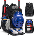 RAINSMORE Baseball Bag for Youth & Adult 40L Large Softball Bag Lightweight Baseball Backpack with Helmet Holder, Shoe Compartment, Fence Hook Waterproof Bat Bag for Baseball Softball Tball Equipment