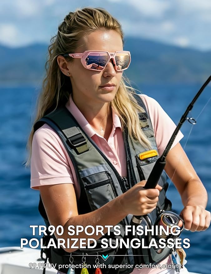ATTCL Sports Polarized Sunglasses for Men: Womens UV400 Protection, Lightweight Wrap Around TR90 Frame for Fishing Golf