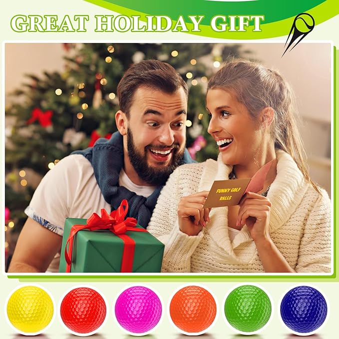 Mudder 12 Pcs Colored Funny Golf Balls Special Emoticon Face Professional Practice Golf Balls Novelty Cute Golfer Accessories for Summer Outdoor Father's Day Men Teens Birthday Gifts