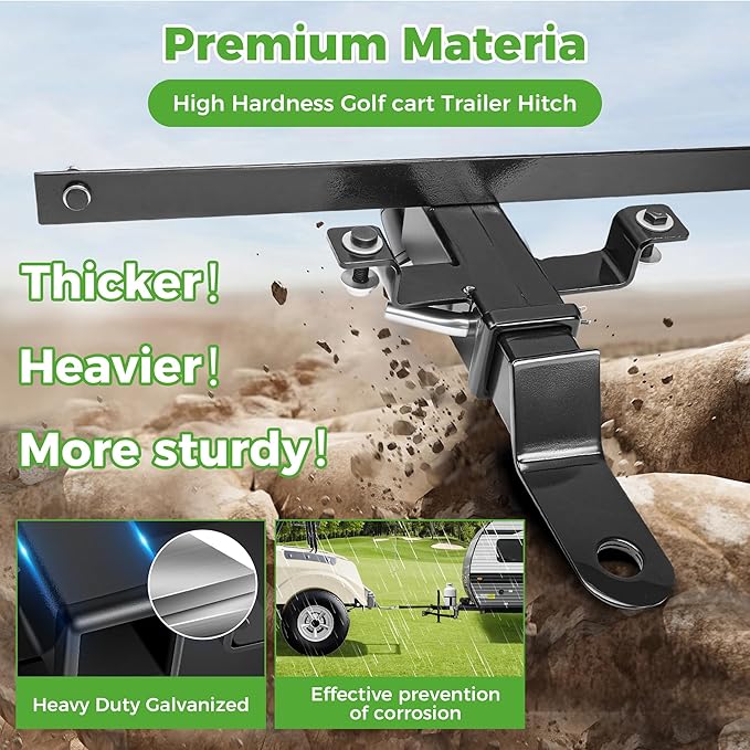 10L0L Golf Cart Bumper Trailer Hitch Suitable for Club Car DS Models,Trailer Hitch Fit for Golf Cart Backseat Footrest