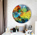 My Photostation.com 31.5'' Diameter Stained Yellow Round Glass Wall Art by MyPhotostation