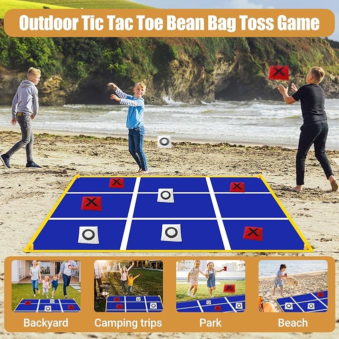 2-in-1 Outdoor Games Large Bunny Egg Bean Bag Toss & Giant Tic Tac Toe 4.5Ft - Image 4