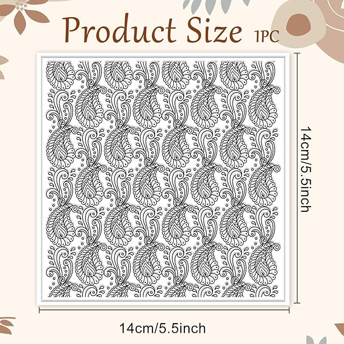 CHGCRAFT Paisley Pattern Polymer Clay Texture Sheets Retro Pattern Silicone - Image 2