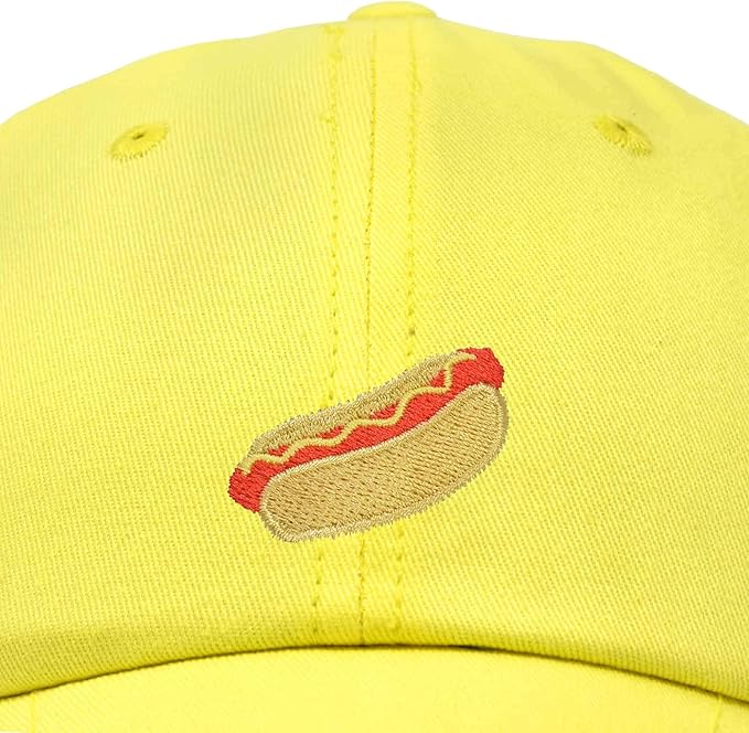 DALIX Hot Dog Hat Embroidered Mens Womens Baseball Cap