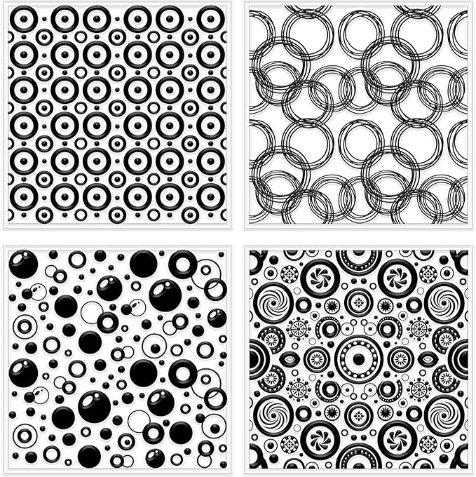CHGCRAFT 4 Pcs Looped Circles Polymer Clay Texture Sheets Artistic Dots - Image 8