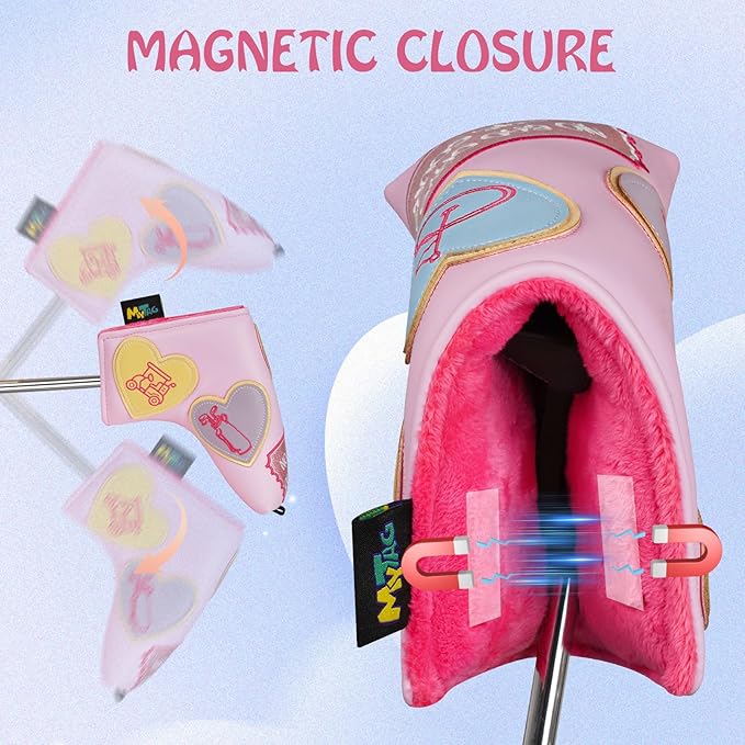 mytag Golf Head Covers Pink, No Bad Days On The Course Golf Club Covers Driver Fariway Hybrid Headcover for Women Girls