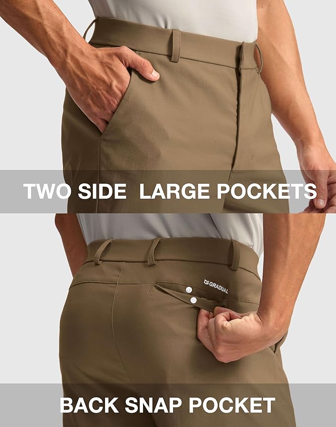 G Gradual Men's Golf Dress Shorts 5"/ 7"/ 9" Stretch Casual Work Flat Front Shorts for Men with 3 Pockets Quick Dry