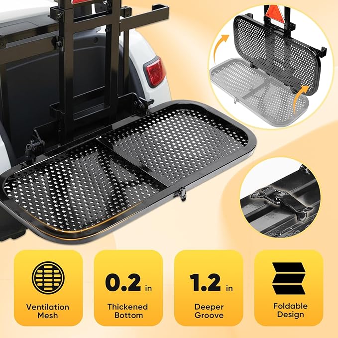 Golf Cart Bag Holder, Rear Seat Bag Rack for Golf Cart, Fits Safety Grab Bar up to 8-Inch Wide, Compatible with EZGO/Club Car/Yamaha, Foldable Design, Quick No-Drill Install