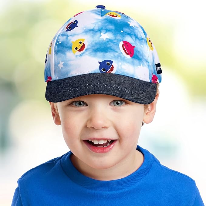 Pinkfong Boys Baseball Cap, Baby Shark Adjustable Toddler Hat for Ages 2-4