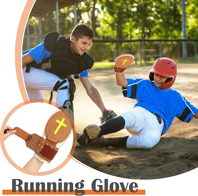 Geyoga Christian Sliding Mitt Cross Baseball Softball Religious Glove Sliding Mitt Baseball Guard Accessories and Protective Gear Left/Right Hands - Hand and Wrist Protection