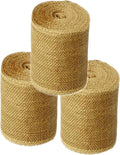 Burlap Ribbon 4" x 15 Yards Natural Jute 4 Inch 5yards 3 Rolls by AAYU