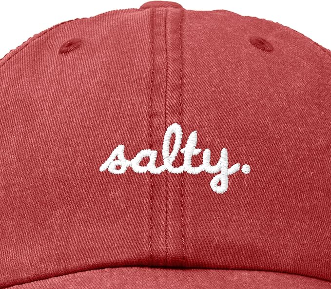 DALIX Salty Embroidered Cotton Beach Baseball Cap Adjustable Dad Hat Womens