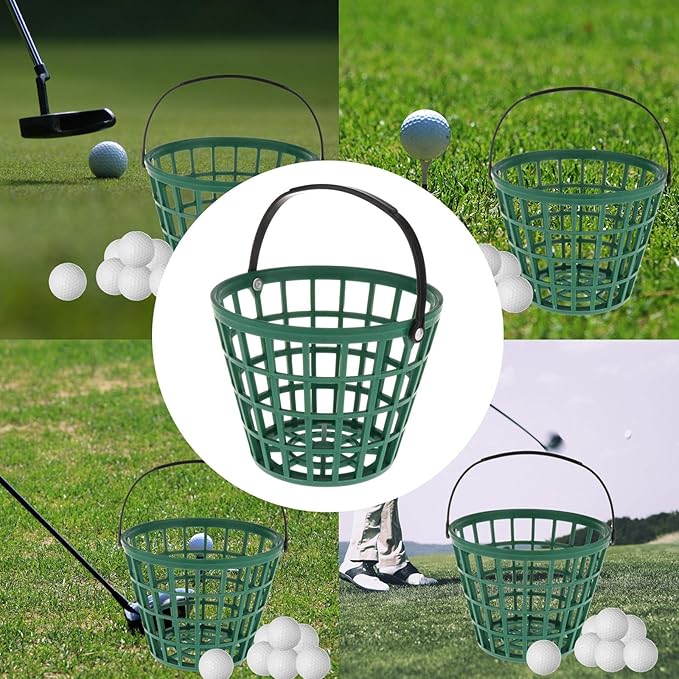SM SunniMix Unbreakable Golf Ball Basket, Golfball Container with Handle Ball Holder Contains 25/50/100 Balls Range Accessories
