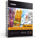 Mix Media Pad, Ohuhu Mixed Media Art Sketchbook, 120 LB/200 GSM Heavyweight by Ohuhu
