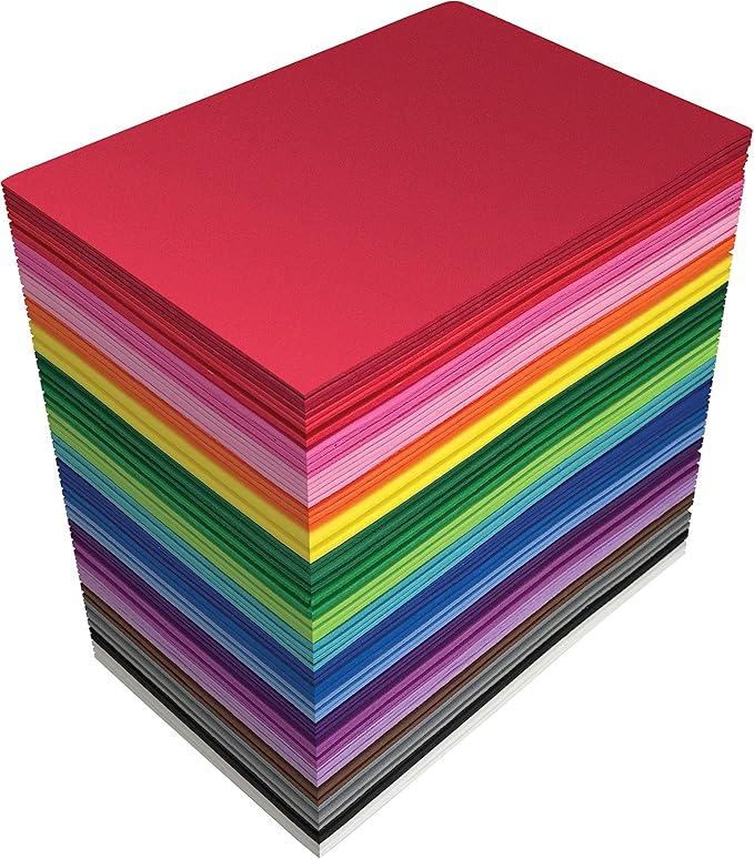 Better Office Products 100 Pack EVA Foam Sheets, 5.5 x 8.5 Inch, 2mm Thick by BetterOfficeProducts