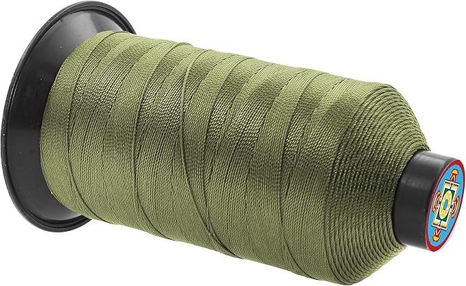 Mandala Crafts Bonded Nylon Thread Olive Drab Heavy Duty Sewing Threads - Image 2