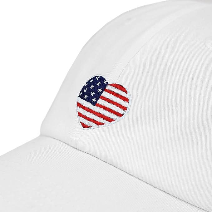 USA Flag & Embroidery Premium 100% Cotton Low Profile Adjustable Baseball Dad Cap