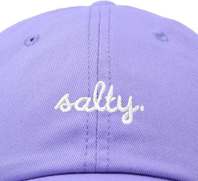 DALIX Salty Embroidered Cotton Beach Baseball Cap Adjustable Dad Hat Womens