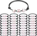 Baseball Party Favors Baseball Gifts - 36PCS Charm Baseball Bracelets, Adjustable Sport Wristbands with Bead Balls - Team Theme Birthday Gift for Teens and Adults