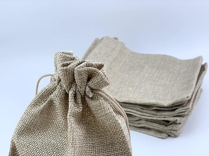 Palmhomee Pack of 25 Burlap Gift Bags - Image 3