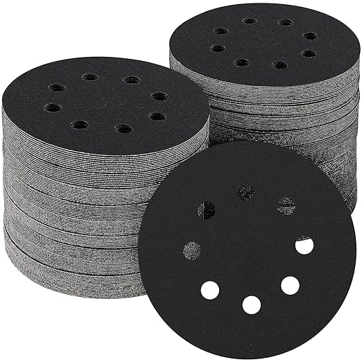 100PCS 5 inch Silicon Carbide Sanding Discs 150 Grit, Wet Dry Orbital 5 Sander by POTUINOM