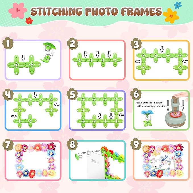 GirlsHome 300+PCS Fabric Flower Bouquets Toys, DIY Flower Crafts Kits - Image 9