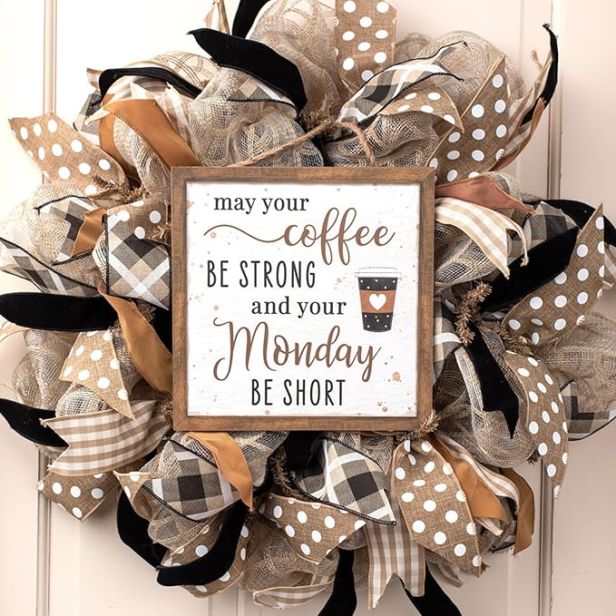 Burlap Ribbon Wired, Farmhouse Rustic White Dots Ribbon - Image 3